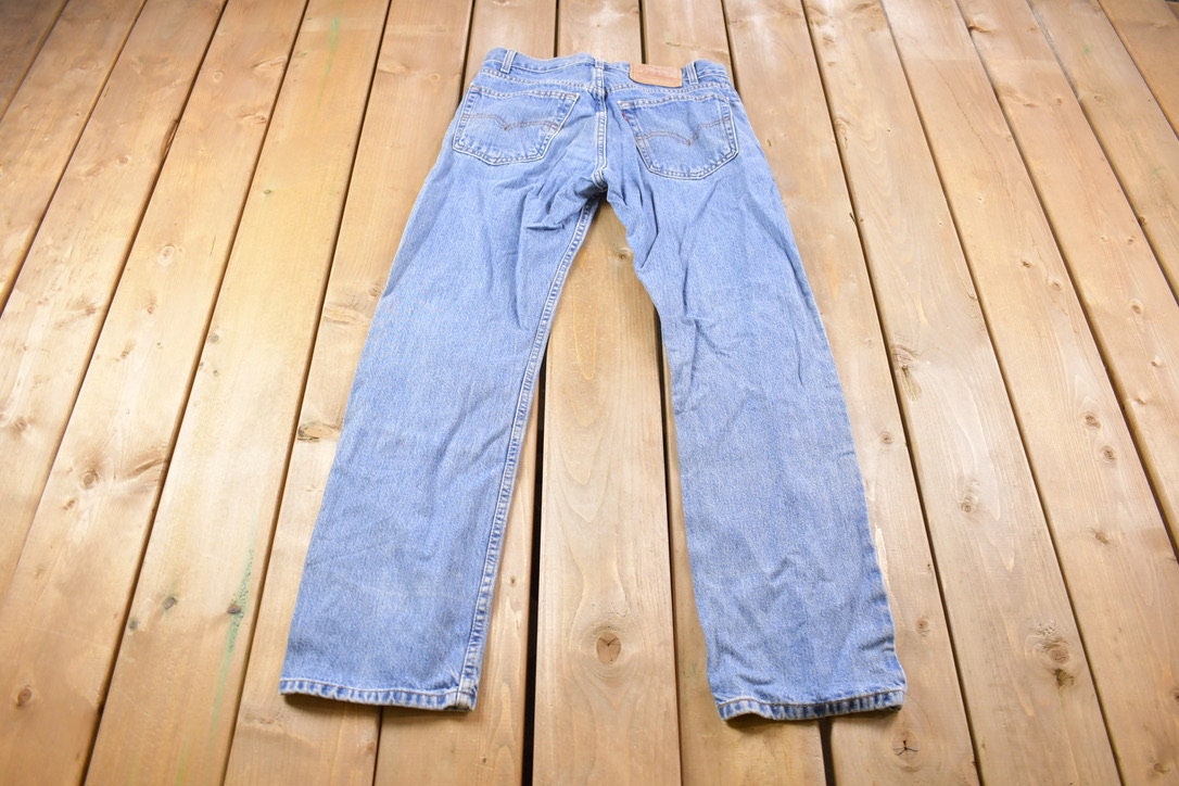 Vintage 1990s Levi's 505 Red Tab Light Wash Jeans Size 30 x 30.5 / Distressed Denim / Straight Leg Jeans / Vintage Levi's