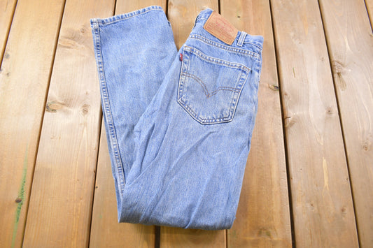 Vintage 1990s Levi's 505 Red Tab Light Wash Jeans Size 30 x 30.5 / Distressed Denim / Straight Leg Jeans / Vintage Levi's