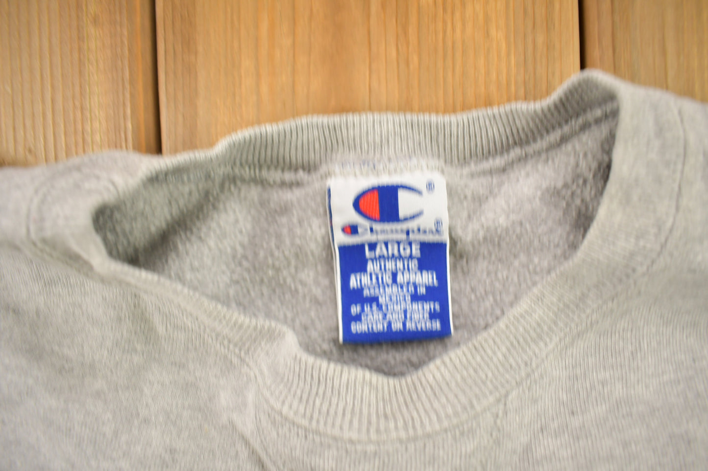 Vintage 1990s Champion Blank Grey Crewneck Sweatshirt / Made In USA / Vintage Champion / Vintage Blank