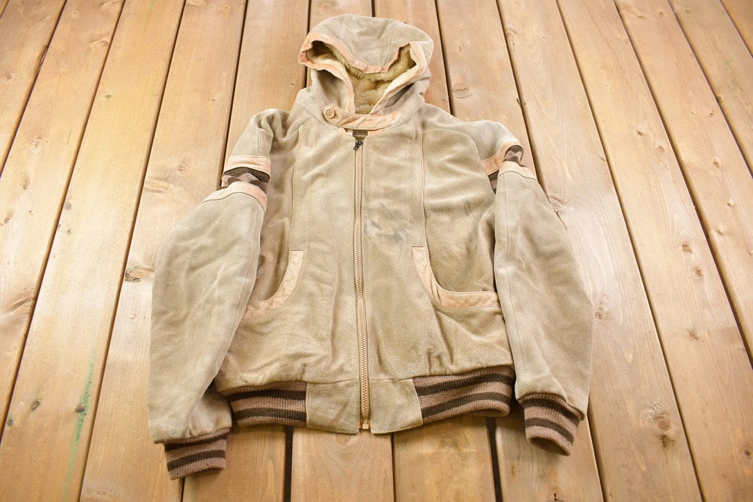 Vintage 1990s American Eagle Sherpa Lined Suede Jacket / Fall Outerwear / Fall Outerwear / Streetwear Fashion / Suede Jacket