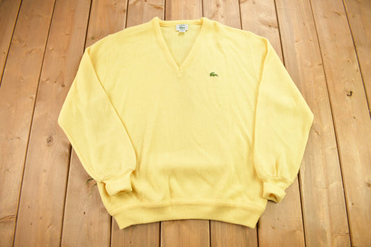 Vintage 1990s Izod Lacoste Knit V-Neck Sweater / Vintage 90s V-Neck / Outdoorsman / Vintage Knit / Winter Sweatshirt / 90s Lacoste