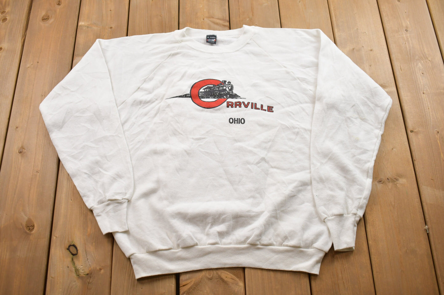 Vintage 1990s Orrville Ohio Train Theme Crewneck Sweatshirt / 90s Crewneck / Souvenir Sweater / Streetwear / Travel And Vacation / Ohio