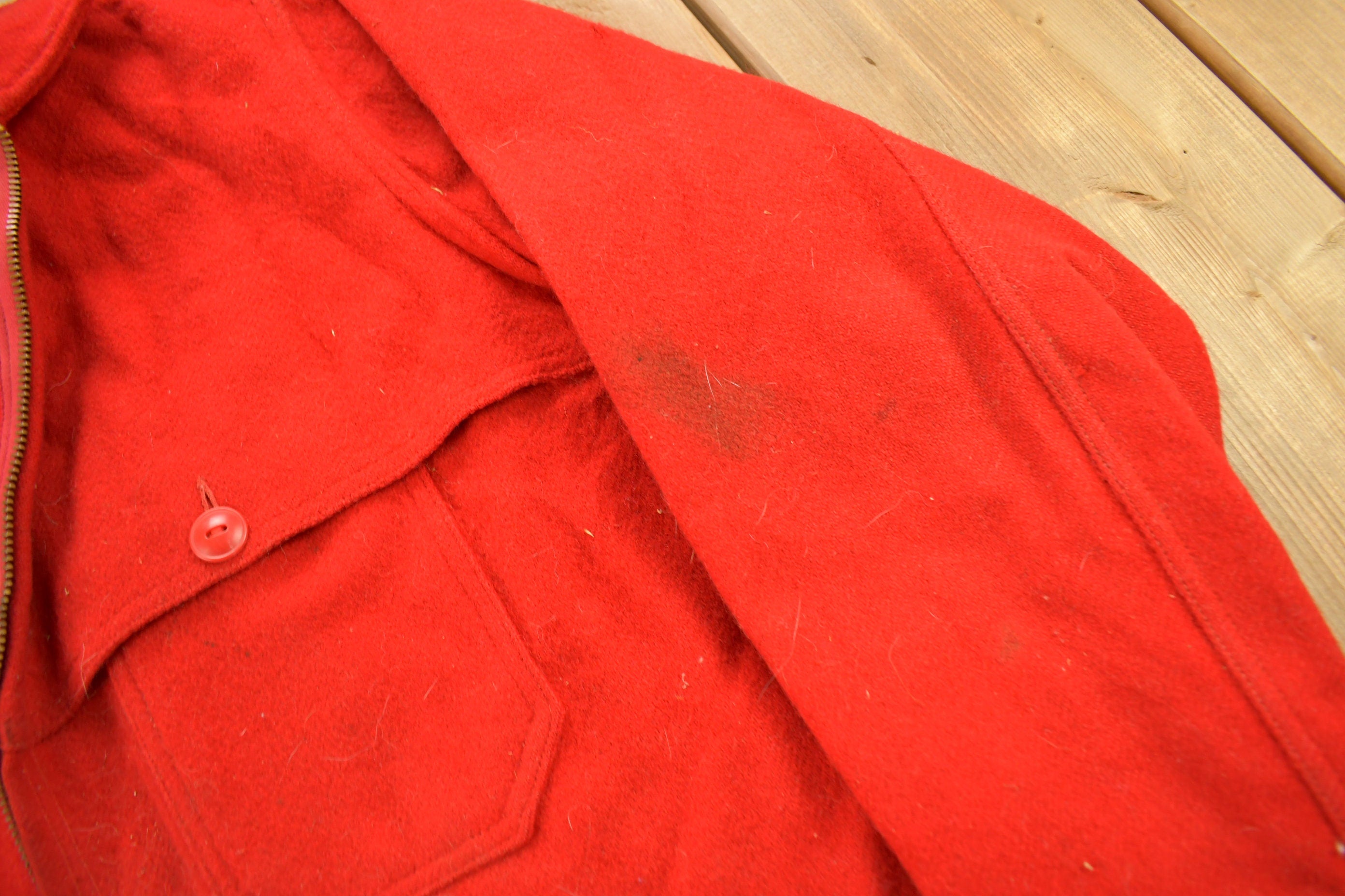 Vintage 1960s Woolrich Red Wool Jacket