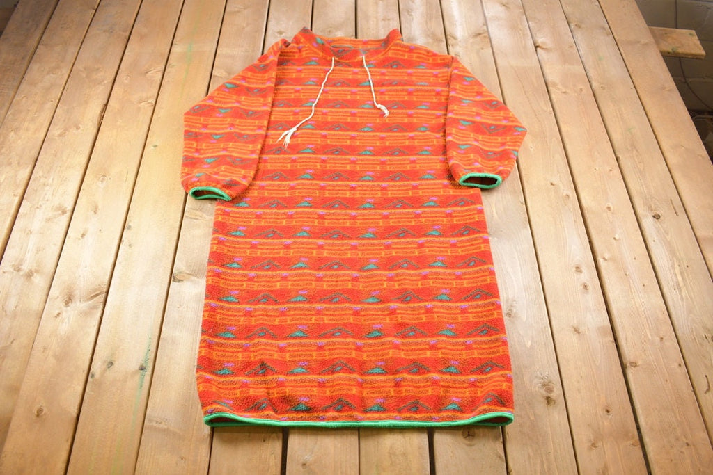 Vintage 1970s Abstract Print New Mexico Poncho