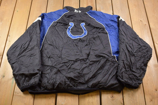 Vintage 1990s Indianapolis Colts NFL Fleece Lined Windbreaker Jacket / NFL Team Logo / Color Block / Streetwear Fashion / AFC Division