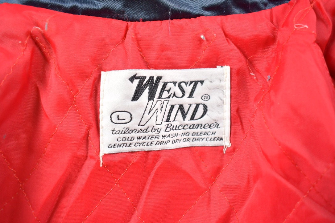 Vintage 1990s West Wind  Shadows Saloon Jumpin Jim Satin Bomber Jacket / Snap Button / Streetwear / Fall Outerwear / Embroidered