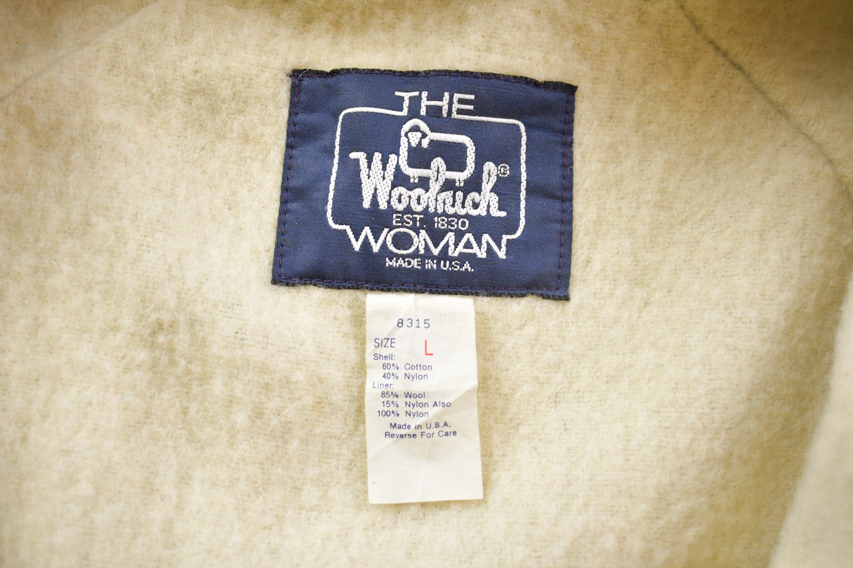 Vintage 1980s Woolrich Womens Blanket Lined Hooded Jacket