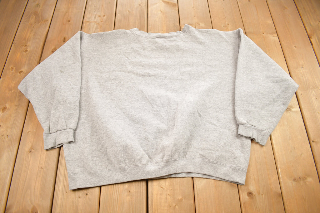 Vintage 1990s Nike Heather Grey Mini Swoosh Crewneck Sweatshirt