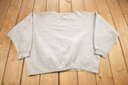 Vintage 1990s Nike Heather Grey Mini Swoosh Crewneck Sweatshirt