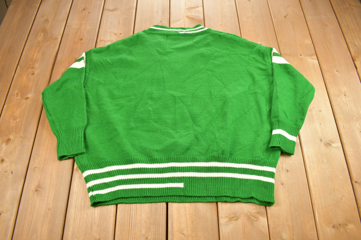Vintage 1960s Collegiate Knitted V-Neck Sweater