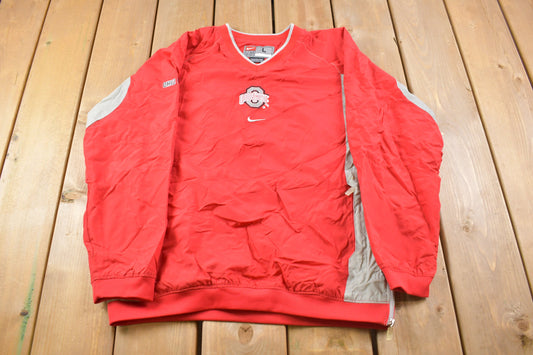 Vintage 1990s University of Ohio State Buckeyes Collegiate Nike Pullover Windbreaker / Embroidered / Varsity Jacket / Americana