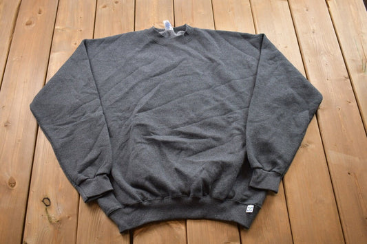 Vintage 1990s Blank Crewneck Sweatshirt / 90s Crewneck / Made In USA / Essential / Streetwear / 90s Blank / Grey Crewneck / Discus Athletic