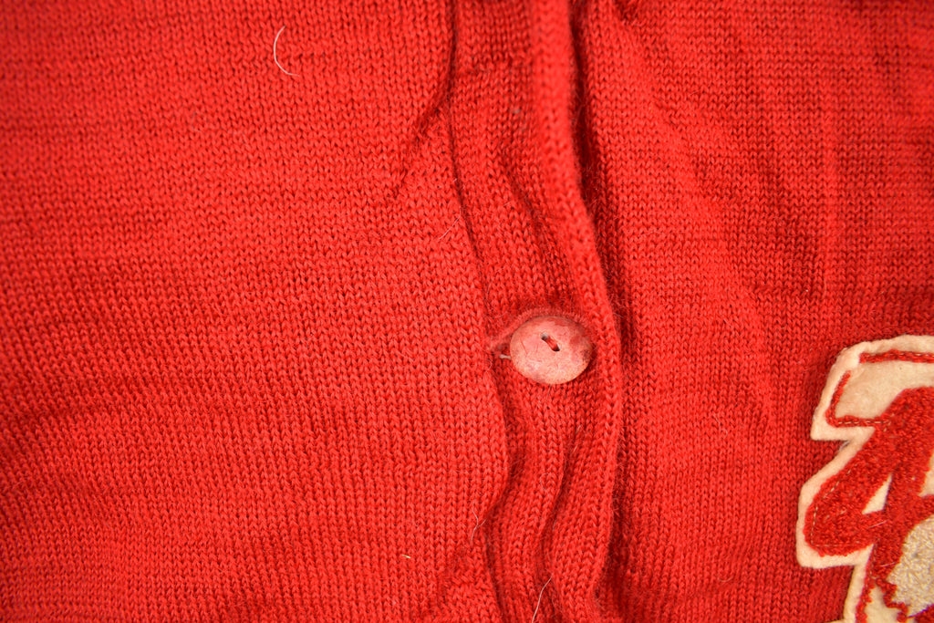 Vintage 1944 Embroidered Collegiate Knit Cardigan Sweater
