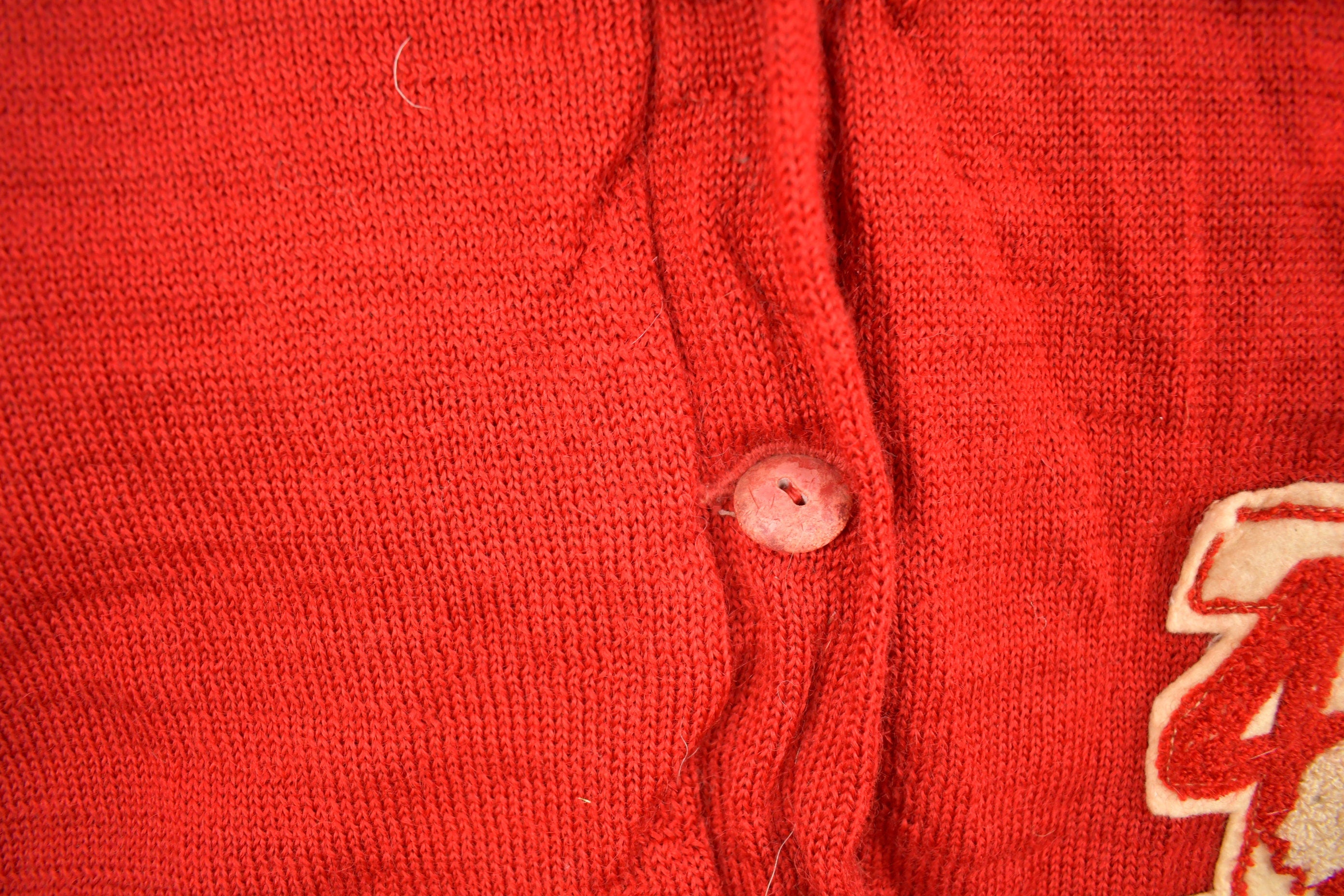 Vintage 1944 Embroidered Collegiate Knit Cardigan Sweater