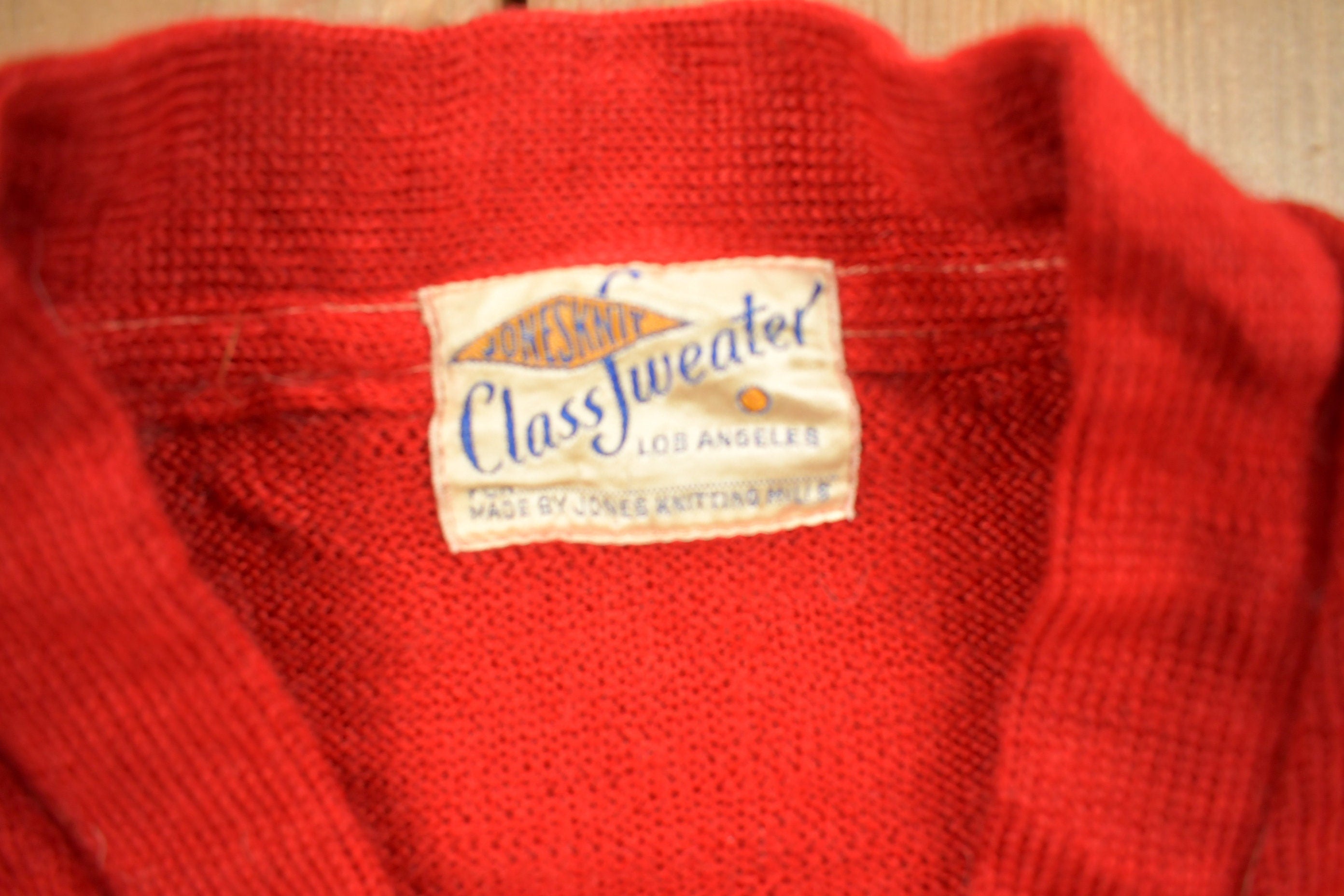 Vintage 1944 Embroidered Collegiate Knit Cardigan Sweater