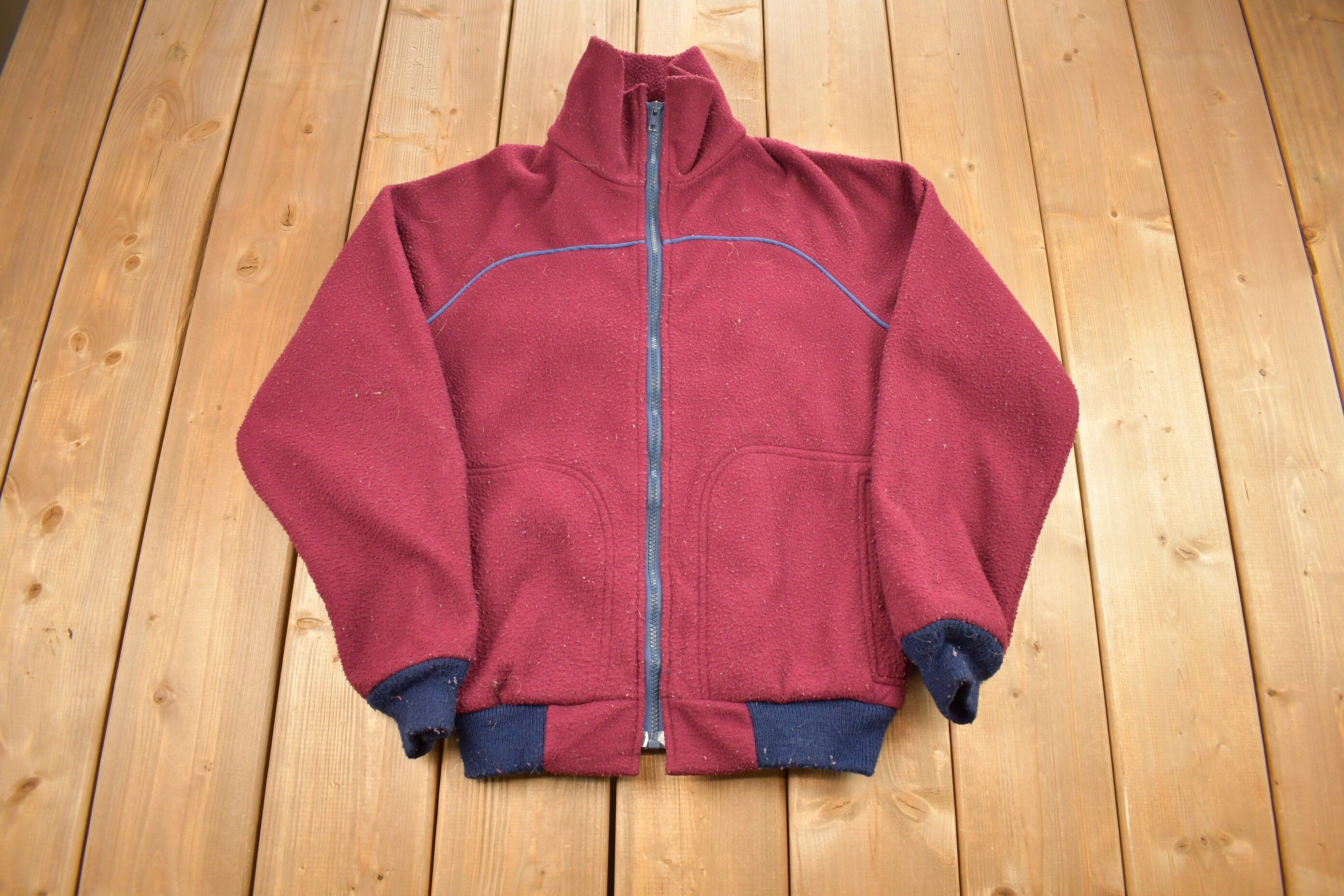 Vintage 1980s Woolrich Fleece Zip Up Sweater