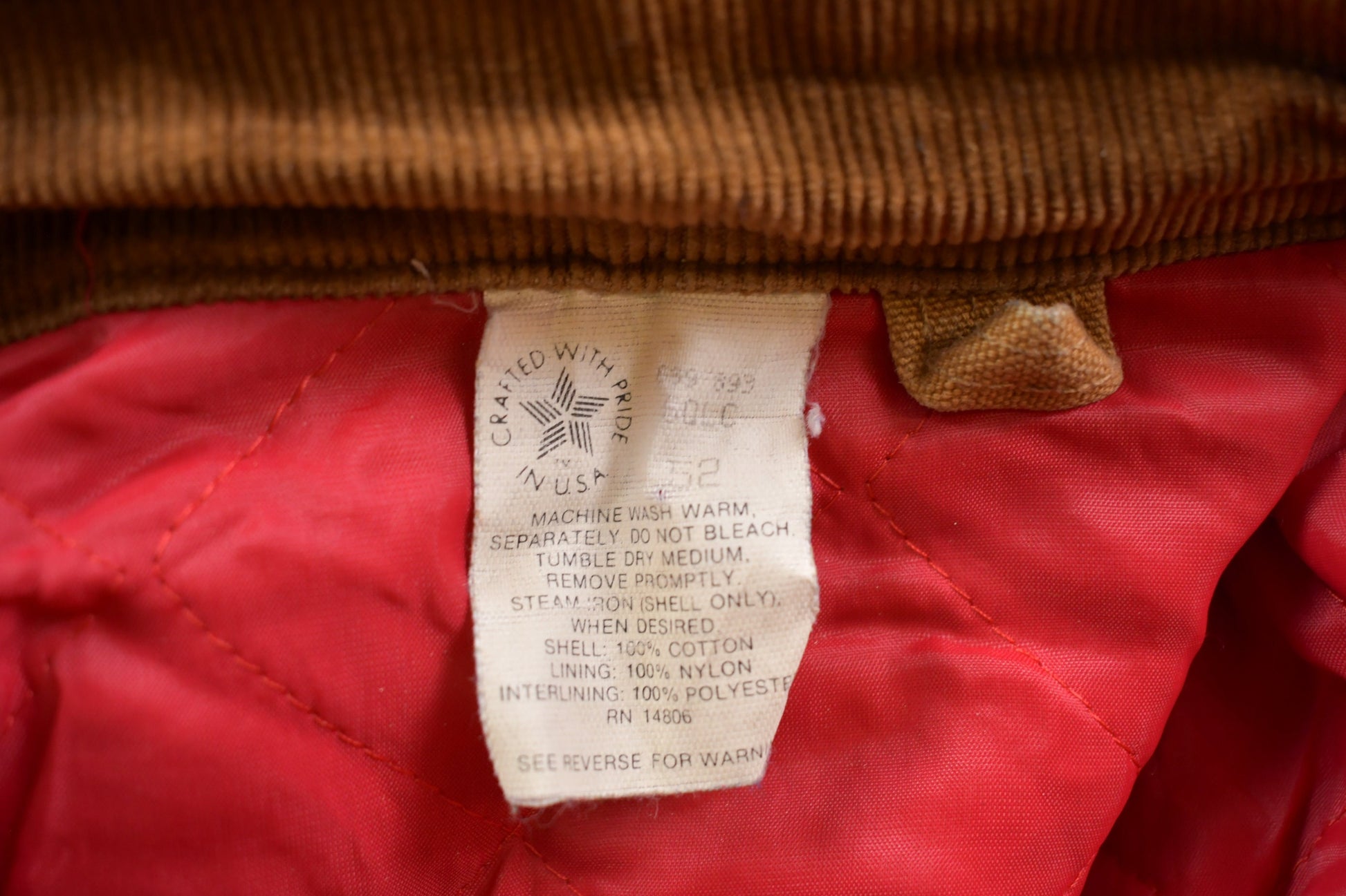 Vintage 1989 Carhartt 100 Years Red Quilt Lined Traditional Coat With Snap On Hood