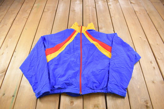 Vintage 1990s Colorful Full Zip Windbreaker Jacket / Streetwear / Light Jacket / Vintage Windbreaker / Spring Outerwear