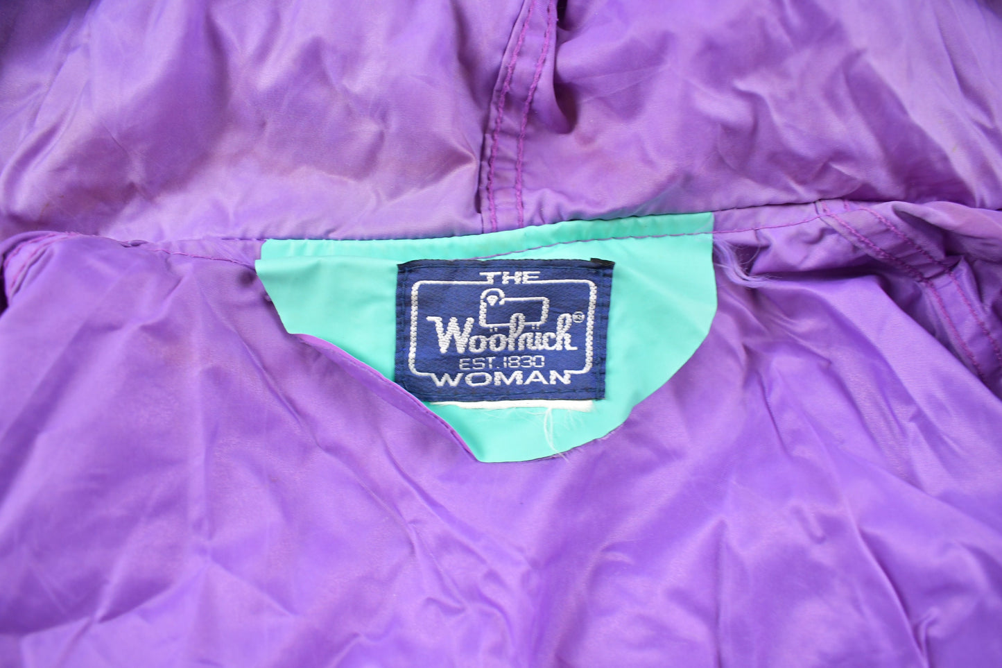 Vintage 1990s Woolrich Womens Blue Snap Button Raincoat / Windbreaker Style / 1990s / Spring Outerwear / Outdoor Wear