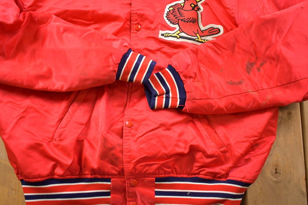 Vintage 1980s St. Louis Cardinals Satin Bomber Starter Jacket Athletic Sportswear