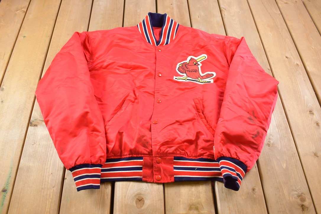 Vintage 1980s St. Louis Cardinals Satin Bomber Starter Jacket Athletic Sportswear