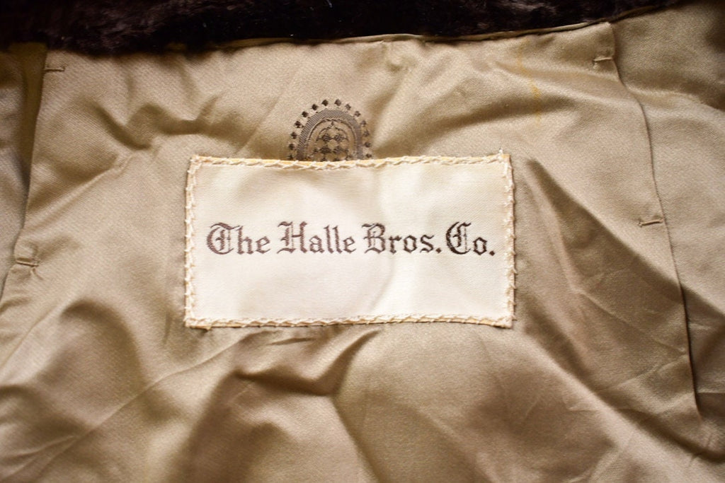 Vintage 1970's The Halle Bros Co. Brown Sheared Beaver Fur Coat
