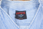 Vintage 1990s Looney Tunes Embroidered Button Up Denim Shirt