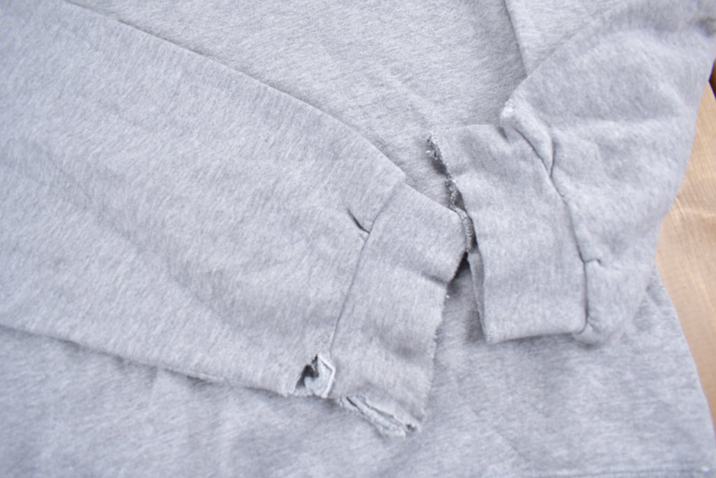 Vintage 1990s Nike Heather Grey Mini Swoosh Crewneck Sweatshirt
