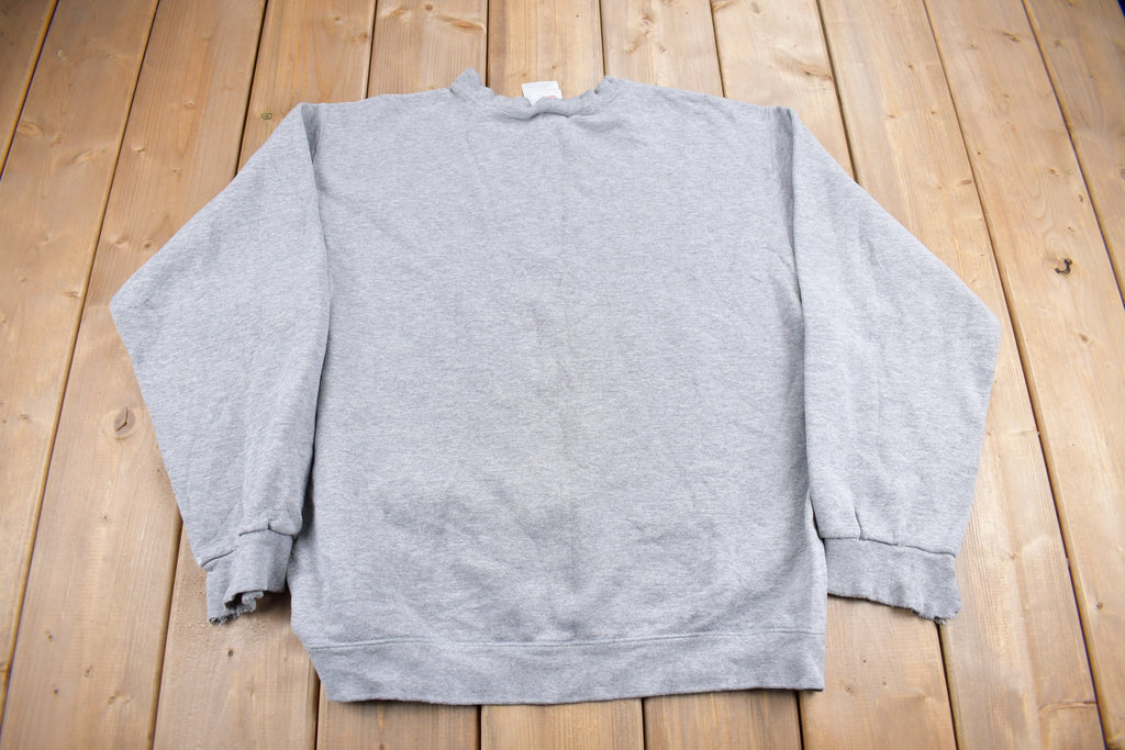 Vintage 1990s Nike Heather Grey Mini Swoosh Crewneck Sweatshirt