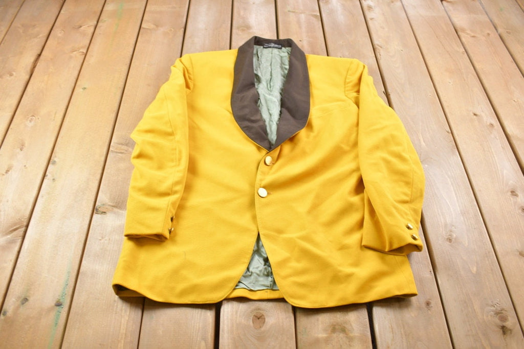 Vintage 1990 Uniforms By Fechheimer Yellow Button Up Blazer