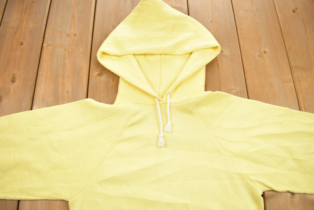 Vintage 1970s Health Knit Blank Yellow Hoodie