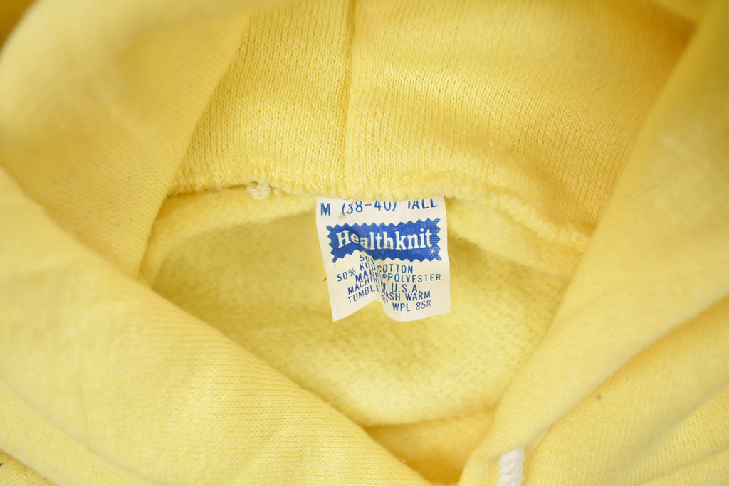 Vintage 1970s Health Knit Blank Yellow Hoodie