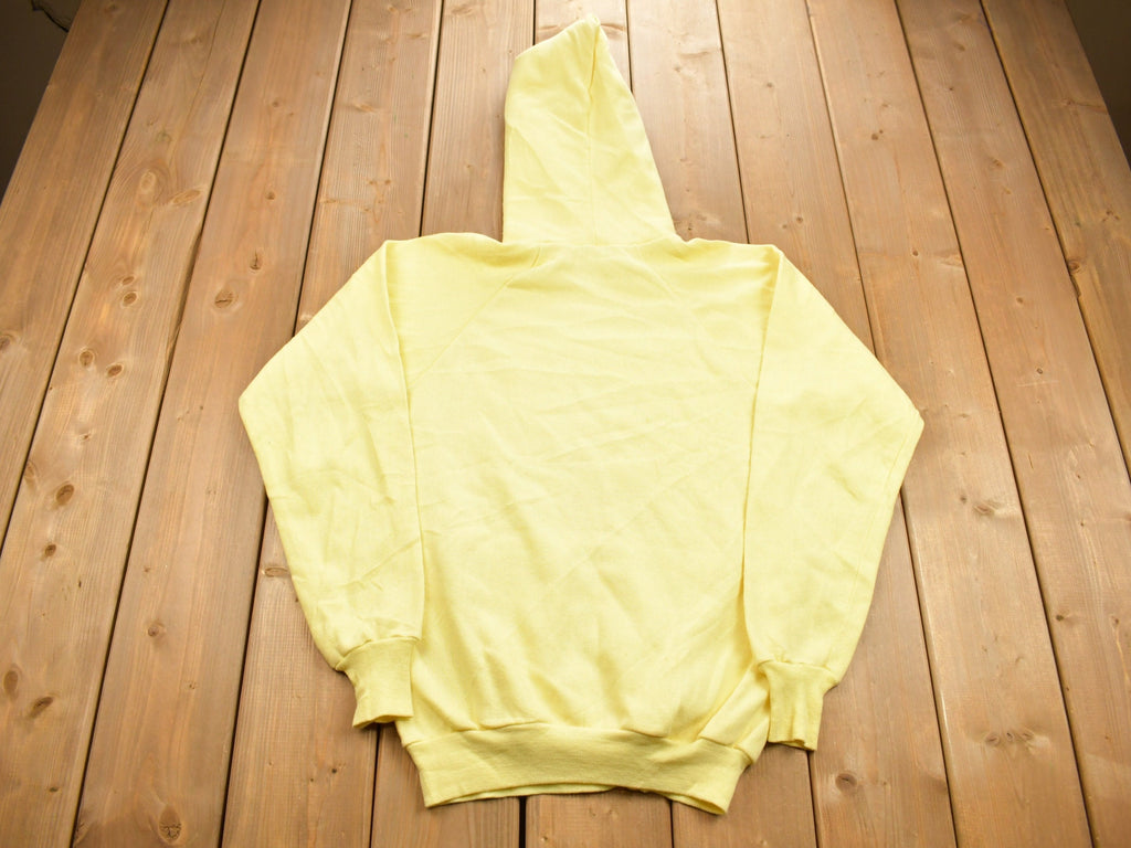 Vintage 1970s Health Knit Blank Yellow Hoodie