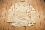 Vintage 1990 Desert Camo Button Up Military Coat Size Medium Reg