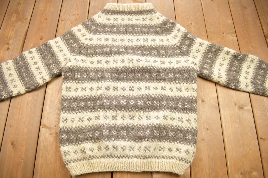 Vintage 1950s 100% Wool Hand Knit Sweater