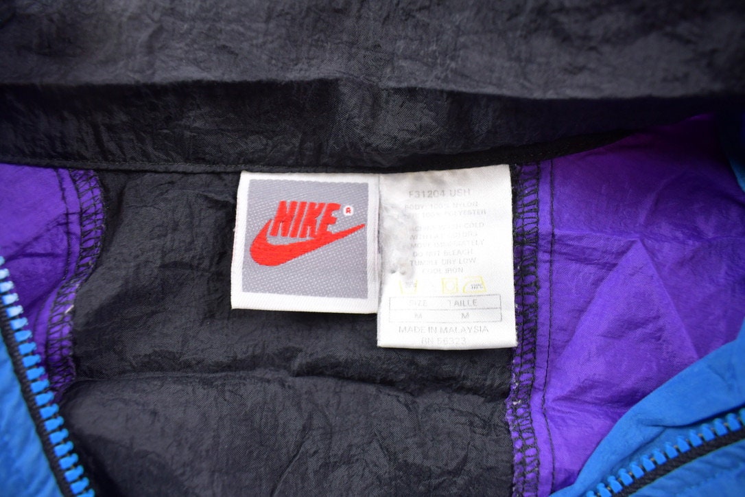 Vintage 1990s Nike Grey Tag Color Block Windbreaker Jacket