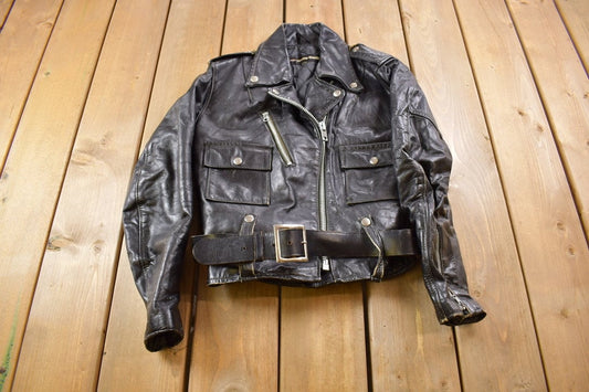 Vintage 1970's Harley Davidson AMF Punk Leather Biker Jacket / Fall Outerwear / Leather Coat / Streetwear Fashion / Full Zip