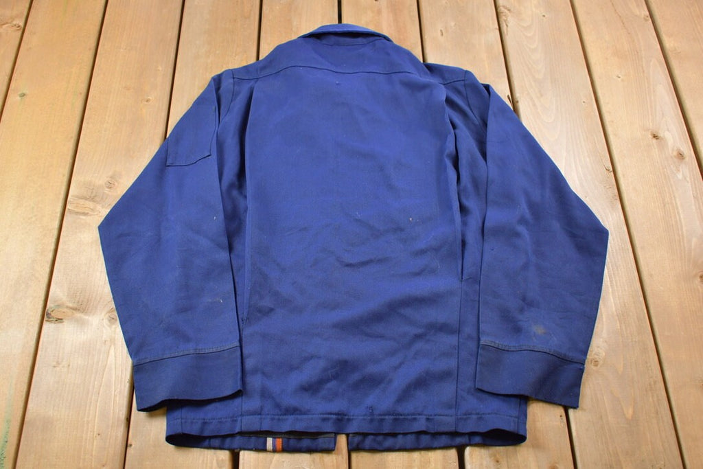 Vintage 1970s Unilog Embrodiered Gulf Zip Up Light Jacket