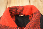Vintage 1970s 100% Wool Buffalo Plaid Zip Up Jacket