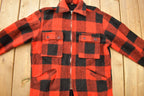 Vintage 1970s Storm Hero Wool Buffalo Plaid Zip Up Jacket