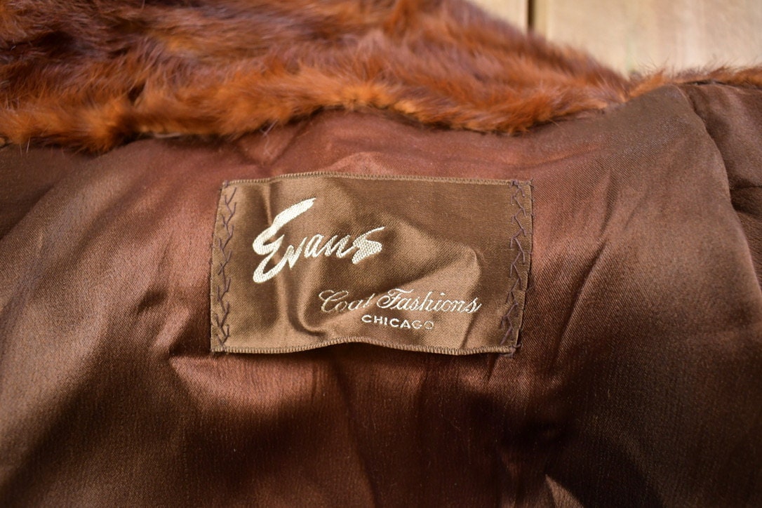 Vintage 1960s Evans Full Length Chestnut Mink Fur Coat Made In USA