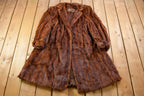 Vintage 1960s Evans Full Length Chestnut Mink Fur Coat Made In USA