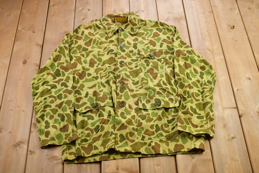 Vintage 1970s Caliber Duck Camo Button Up Shirt