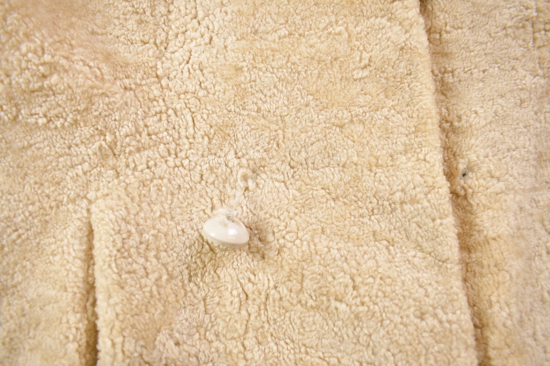 Vintage 1970's Wool Coyote  Fur Collared Coat