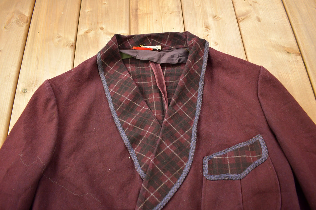 Vintage 1950s Burgundy Button Up Blazer Jacket