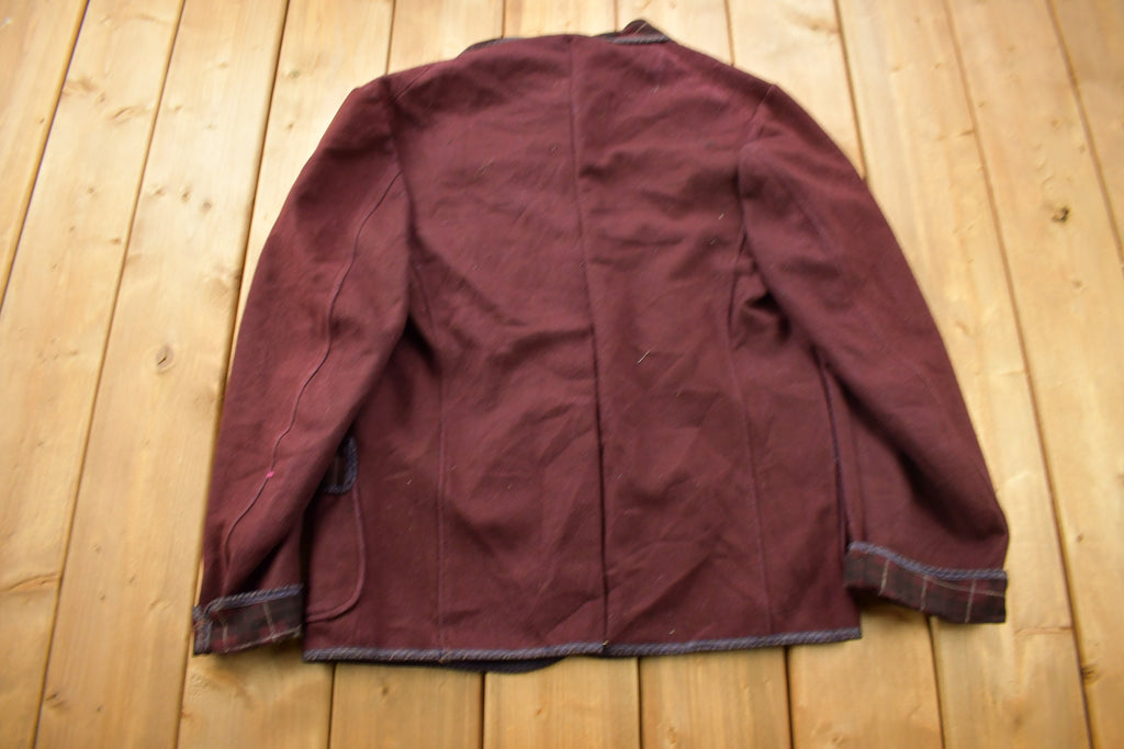 Vintage 1950s Burgundy Button Up Blazer Jacket
