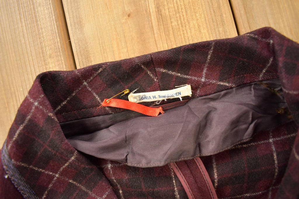 Vintage 1950s Burgundy Button Up Blazer Jacket