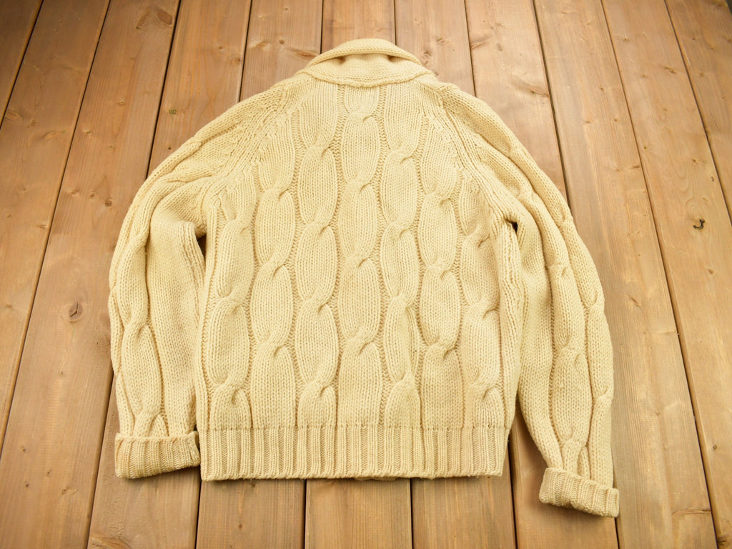 Vintage 1950s Redwood & Ross Cable Knit Cardigan Sweater
