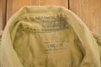 Vintage 1952 US Military Khaki-1 Stand-Up Collar Button Up Shirt