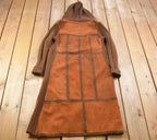 Vintage 1970s Weather Wise Crochet Knit Suede Full length Hooded Light Jacket